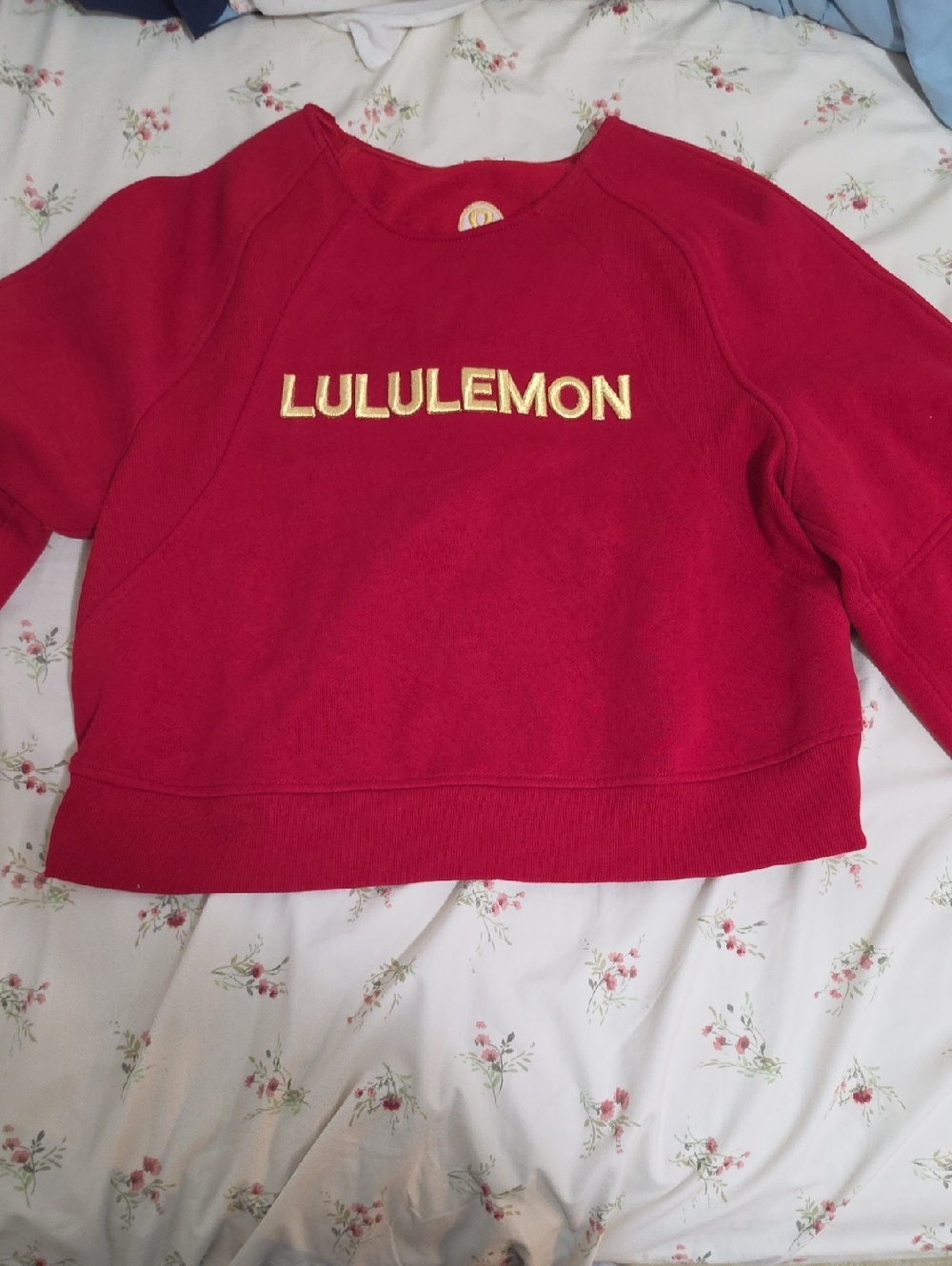 lululemon athletica Red Crewneck Sweatshirt with Gold Logo